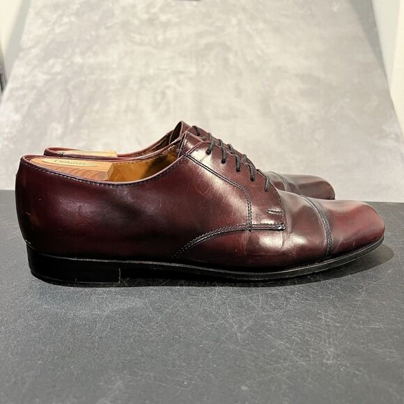 Vintage Cole Haan Cap Toe Oxford Mens 11 D Burgundy Leather Lace Up Dress Shoes - Picture 1 of 11